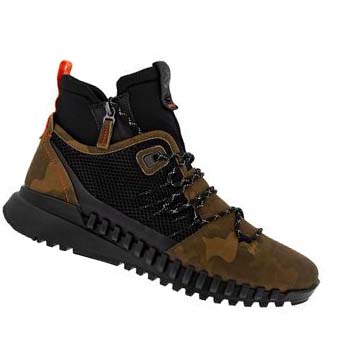 Men's Ecco Zipflex Hi-top Sneakers Brown / Black | Canada 671KOR